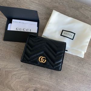 GG MARMONT CARD CASE WALLET BLACK